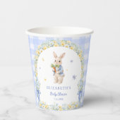 Cute Bunny Blue Baby Shower Paper Cups 紙コップ (正面)
