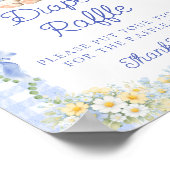 Cute Bunny Boy Baby Shower Diaper Raffle ポスター (角)