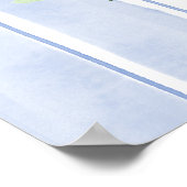 Cute Bunny Boy Clothesline Baby Shower Welcome ポスター (角)