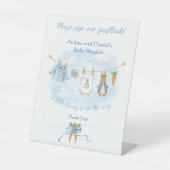 Cute Bunny Boy Clothesline Sign Our Guestbook Sign 台座サイン (正面)