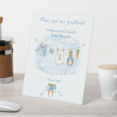 Cute Bunny Boy Clothesline Sign Our Guestbook Sign 台座サイン (インサイチュ)