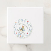 Cute Bunny Boy Floral Blue Bow Baby Shower  フェイバータグ (インサイチュ)