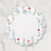 Cute Bunny Boy Floral Blue Bow Baby Shower  フェイバータグ (裏面)
