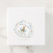 Cute Bunny Boy Floral Blue Bow Baby Shower  フェイバータグ (インサイチュ)
