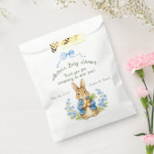 Cute Bunny Boy Floral Blue Bow Baby Shower  フェイバーバッグ (封をした状態)