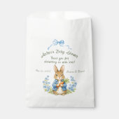 Cute Bunny Boy Floral Blue Bow Baby Shower  フェイバーバッグ (正面)