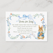Cute Bunny Boy Floral Blue Bow Books for Baby  エンクロージャーカード (正面)