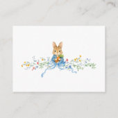 Cute Bunny Boy Floral Blue Bow Diaper Raffle エンクロージャーカード (裏面)