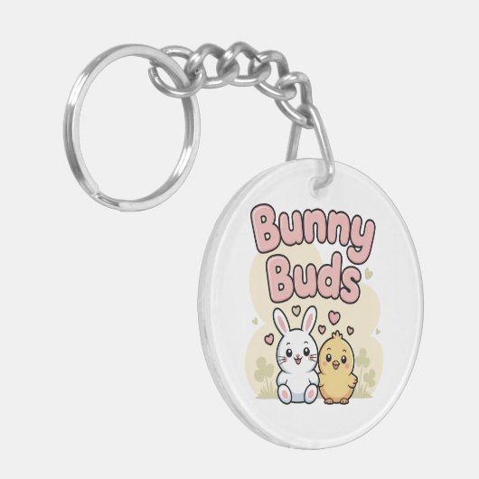 Cute Bunny Buds Easter Keychain キーホルダー (正面左)