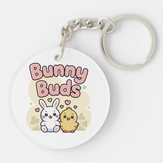 Cute Bunny Buds Easter Keychain キーホルダー (裏面)