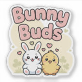 Cute Bunny Buds Easter Sticker シール (正面)