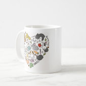  Cute Bunny Bunnies Reusable friendly Bunny Lover コーヒーマグカップ (正面左)