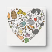  Cute Bunny Bunnies Reusable friendly Bunny Lover フォトプラーク (正面)