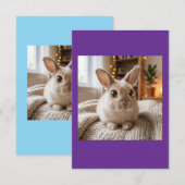 Cute bunny card サンキューカード (正面/裏面)