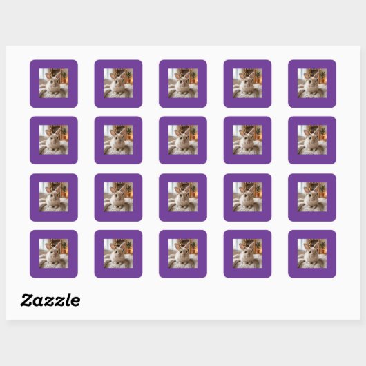 Cute bunny card スクエアシール (シート)