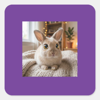 Cute bunny card スクエアシール