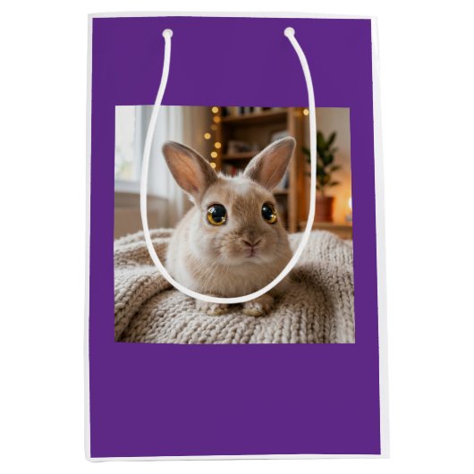 Cute bunny card ミディアムペーパーバッグ (正面)