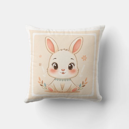 Cute Bunny Cartoon Cushion クッション (裏面)