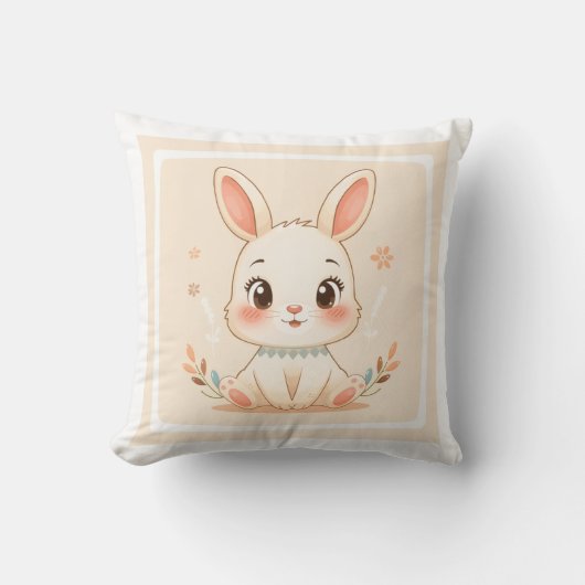 Cute Bunny Cartoon Cushion クッション (正面)