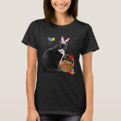 Cute Bunny Cat With Easter Egg Basket Happy Easter Tシャツ (正面)