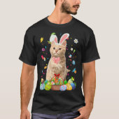 Cute Bunny Cat With Easter Egg Basket Happy Easter Tシャツ (正面)