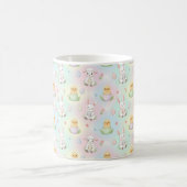 Cute Bunny Chick & Lamb Easter Pattern コーヒーマグカップ (中央)