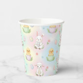 Cute Bunny Chick & Lamb Easter Pattern 紙コップ (左)