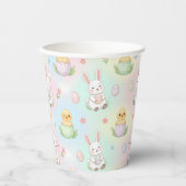 Cute Bunny Chick & Lamb Easter Pattern 紙コップ (正面)