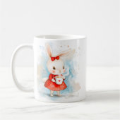 Cute Bunny Christmas Mug Wrap コーヒーマグカップ (左)