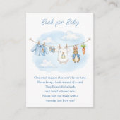Cute Bunny Clothesline Baby Shower Book Request エンクロージャーカード (正面)