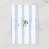 Cute Bunny Clothesline Baby Shower Diaper Raffle エンクロージャーカード (裏面)