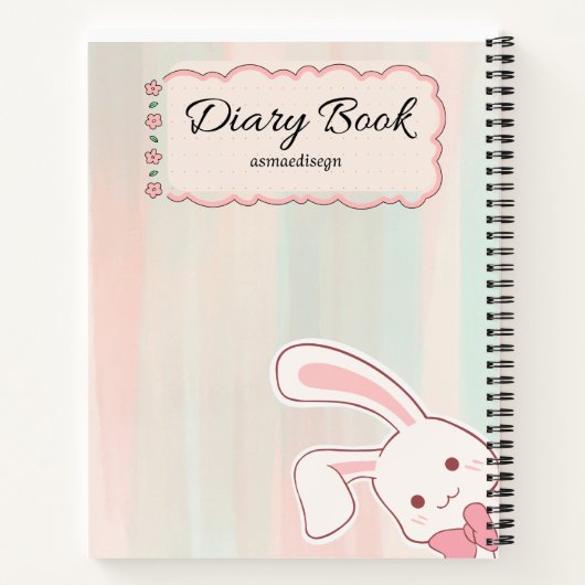 cute bunny diary notebook,  ノートブック (裏面)