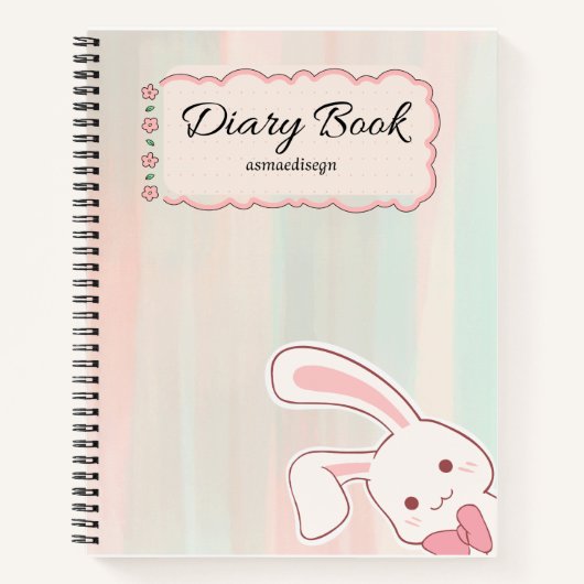 cute bunny diary notebook,  ノートブック (正面)