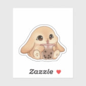 Cute Bunny Drinking Boba Tea Sticker シール (シート)
