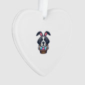 Cute Bunny Ear Saint Bernard Dog Easter Egg Owner  オーナメント (正面)