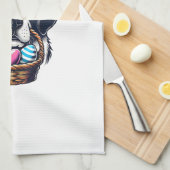 Cute Bunny Ear Saint Bernard Dog Easter Egg Owner  キッチンタオル (四つ折り)