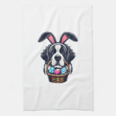 Cute Bunny Ear Saint Bernard Dog Easter Egg Owner  キッチンタオル (縦)