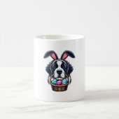 Cute Bunny Ear Saint Bernard Dog Easter Egg Owner  コーヒーマグカップ (中央)