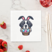Cute Bunny Ear Saint Bernard Dog Easter Egg Owner  スタンダードランチョンナプキン (インサイチュ)