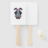 Cute Bunny Ear Saint Bernard Dog Easter Egg Owner  ハンドファン (正面&裏面)