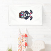 Cute Bunny Ear Saint Bernard Dog Easter Egg Owner  横断幕 (インサイチュ)