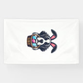 Cute Bunny Ear Saint Bernard Dog Easter Egg Owner  横断幕 (横)