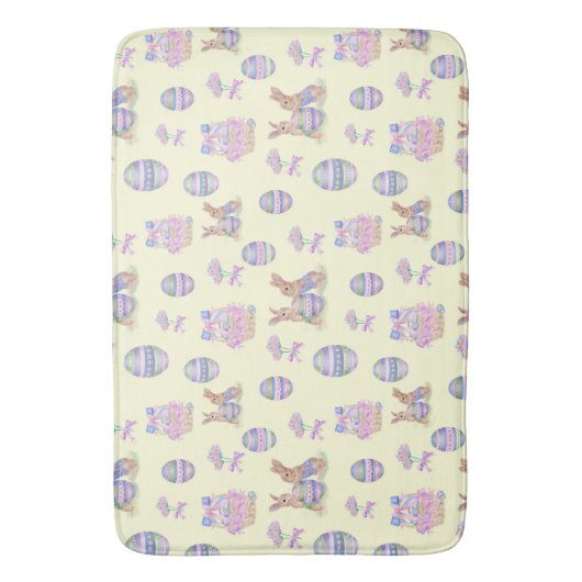 Cute Bunny Easter Egg Bath Mat バスマット (正面縦)