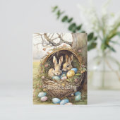 Cute Bunny Easter Eggs  シーズンポストカード (スタンド正面)