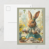 Cute Bunny Easter Eggs  シーズンポストカード (正面/裏面)