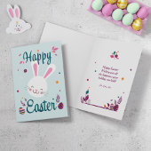 Cute bunny Easter greeting card. シーズンカード