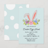 Cute Bunny Easter Invitation Egg Hunt 招待状 (正面/裏面)