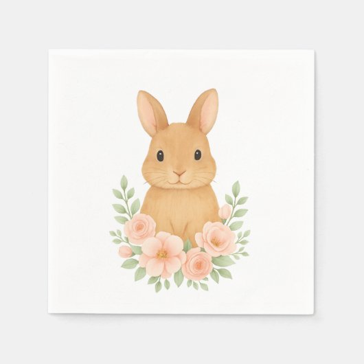 Cute bunny easter Paper Napkin スタンダードカクテルナプキン (正面)