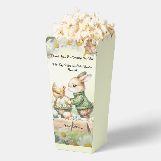 Cute Bunny Easter Popcorn Treat Box フェイバーボックス (はじけた状態)