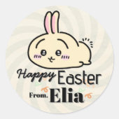 cute bunny easter Sticker ラウンドシール (正面)
